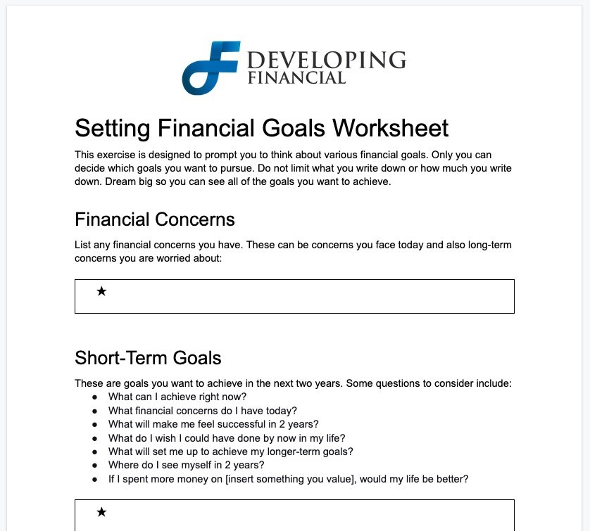 Setting Financial Goals (Exercise)